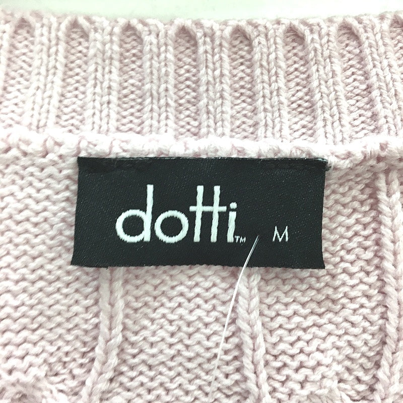 Dotti Pink Lavender Kimmy Cable V-Neck Knit Jumper Ladies Size Medium NEW