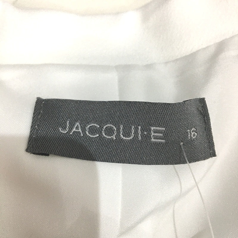 Jacqui E Milk White Button Detail Crepe Blazer Ladies Size 16 NEW