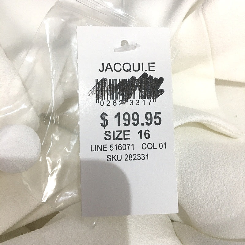 Jacqui E Milk White Button Detail Crepe Blazer Ladies Size 16 NEW