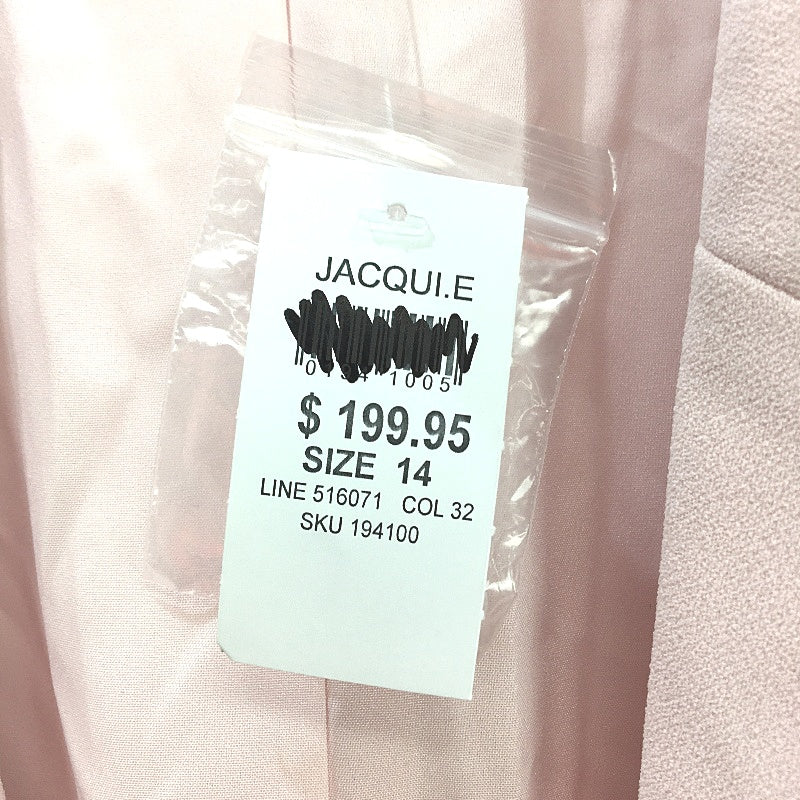 Jacqui E Carnation Pink  Button Detail Crepe Blazer Ladies Size 16 NEW