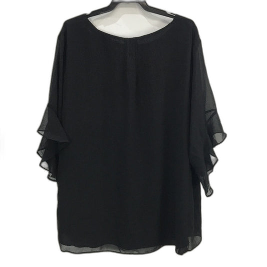 Jacqui E Curve Black Casey Light & Flowy Blouse Ladies Size 22 NEW