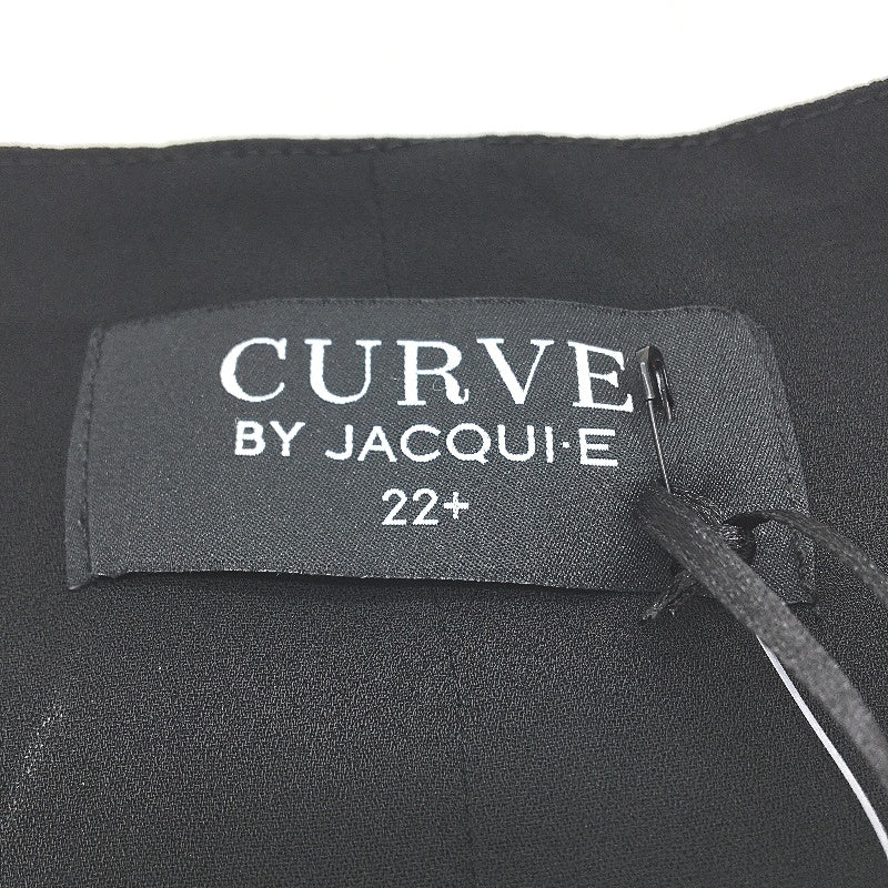 Jacqui E Curve Black Casey Light & Flowy Blouse Ladies Size 22 NEW