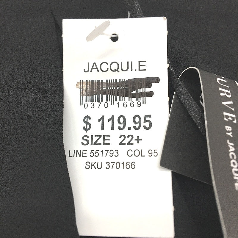 Jacqui E Curve Black Casey Light & Flowy Blouse Ladies Size 22 NEW