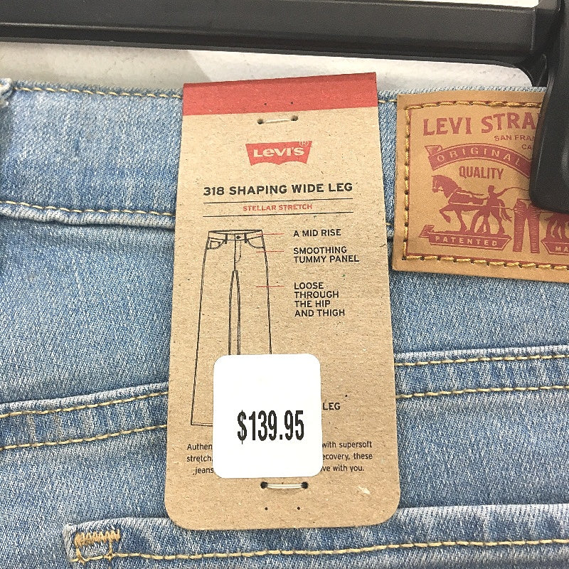 Levi's Tall Glass Of Water Blue 3:8 Shaping Wide Leg Jeans Size 30x30 NEW