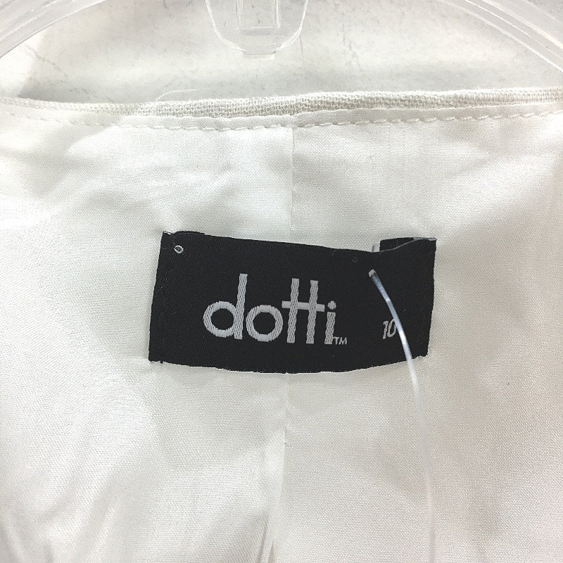 Dotti White Linen Blend Maya Button Up Vest Ladies Size 10 NEW