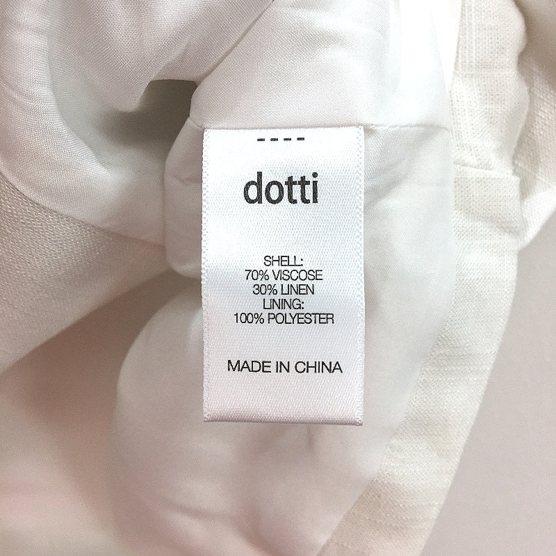Dotti White Linen Blend Maya Button Up Vest Ladies Size 10 NEW