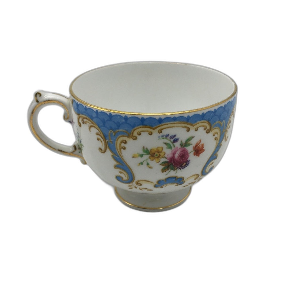 VINTAGE Grosvenor Fine China Made In England Rutland Blue Tea up & Saucer Set