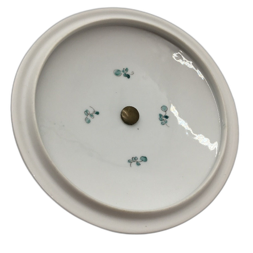 VINTAGE Made In France Hand Painted Gold Rime Dish With Lid