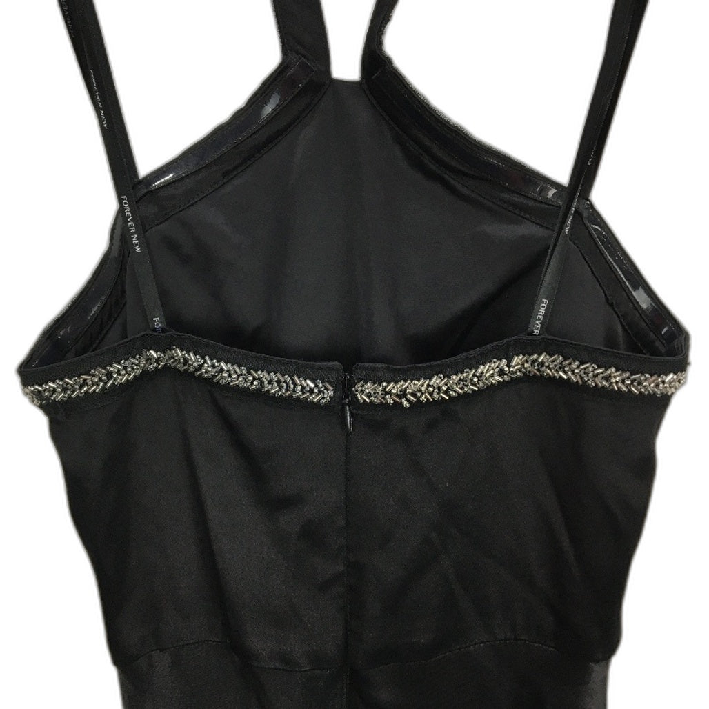 Forever New Black Neck Strap Slip Beaded Details Maxi Dress Ladies Size AU 4