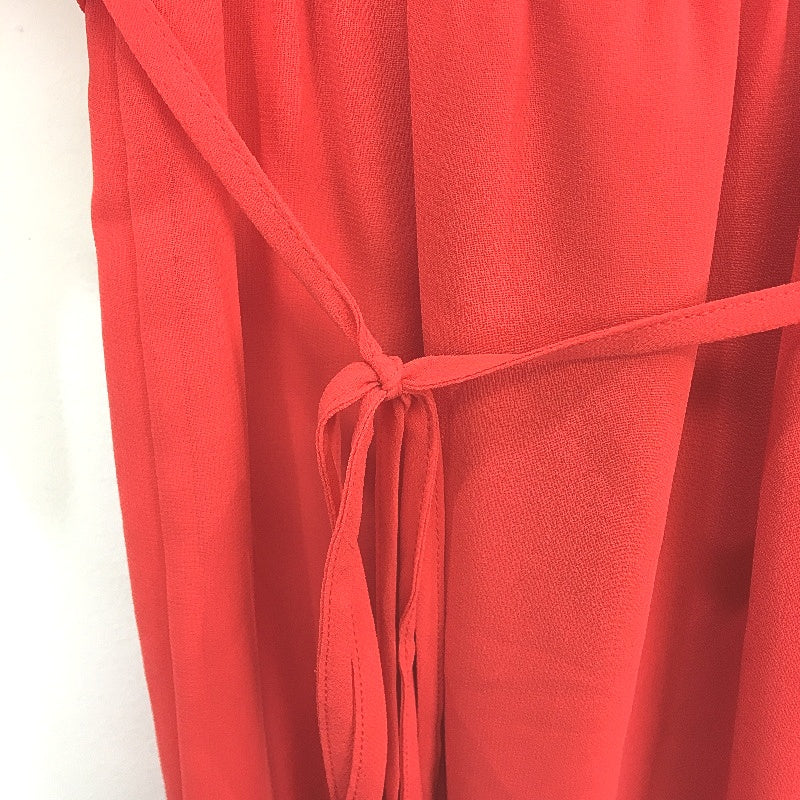 Forever New Red Crossover Belted Wrap-Tie Ruffled Midi Dress Ladies Size AU 6