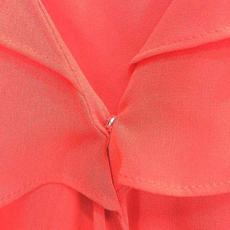 Forever New Red Crossover Belted Wrap-Tie Ruffled Midi Dress Ladies Size AU 6
