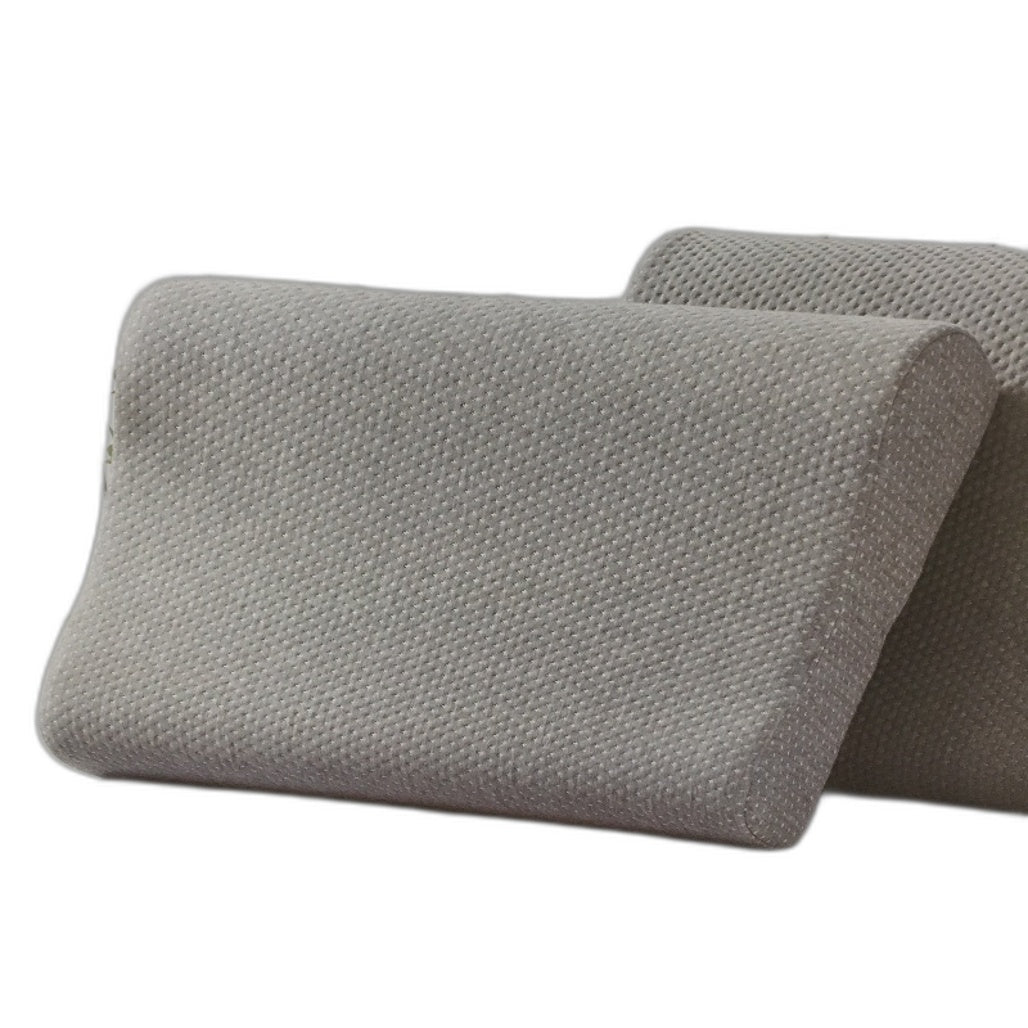 Kirkton House Contour Shape Grey Charcoal Infused Memory Foam Pillow NEW