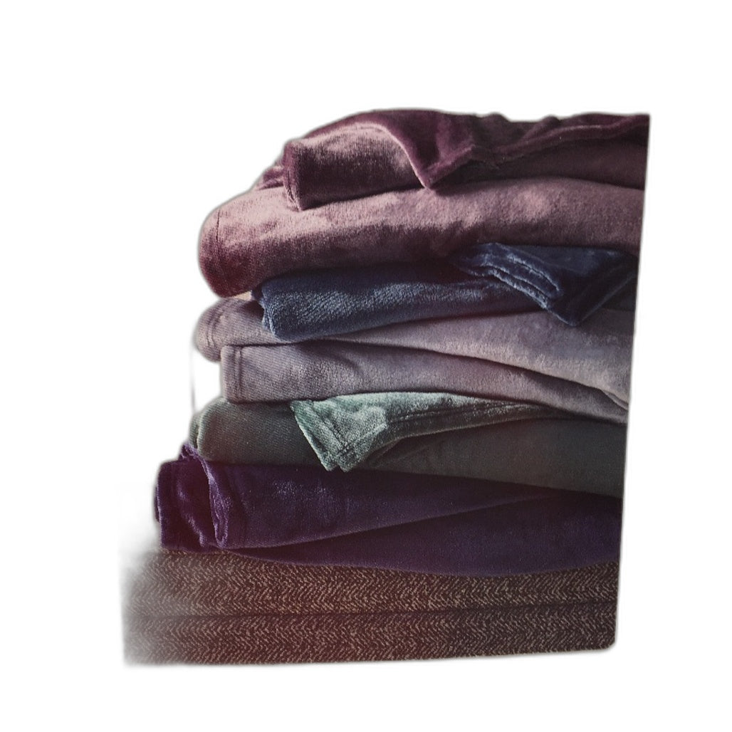 Kirkton House Purple Flannel Blanket Queen Size Soft Plush Throw Blanket NEW