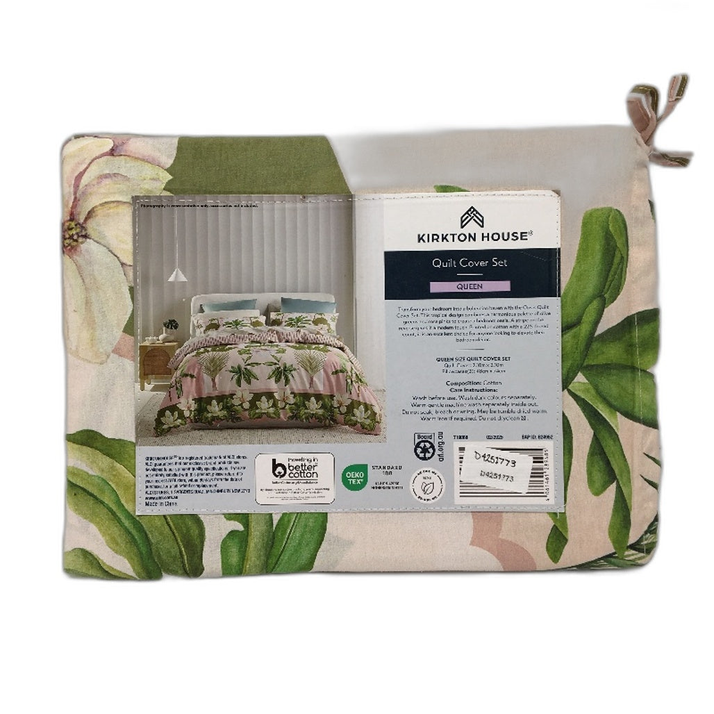 Kirkton House Multicoloured Floral Patterned Oasis Quilt Cover Set Queen Bed NEW