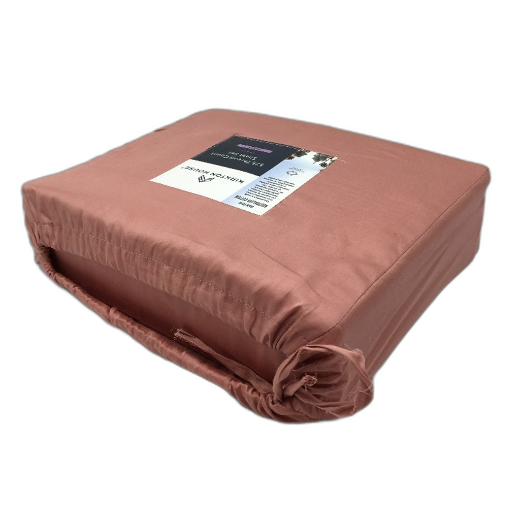 Kirkton House 375 Thread Count Cameo Brown Cotton Sheet Set Queen Bed NEW