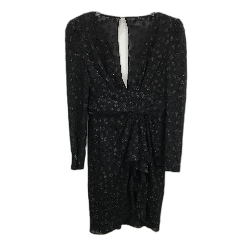 Forever New Black Sheer Patterned Long Sleeve Mini Dress Ladies Size Medium