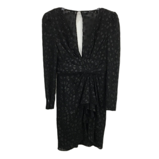 Forever New Black Sheer Patterned Long Sleeve Mini Dress Ladies Size Medium