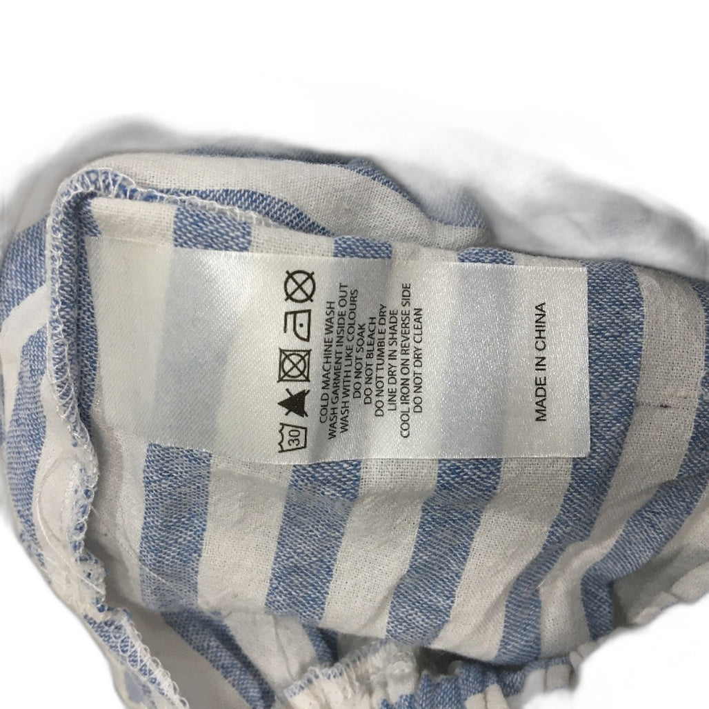 E-Lady Blue & White Tie Back Lightweight Pocketed Mini Jumpsuit Ladies Size AU 6