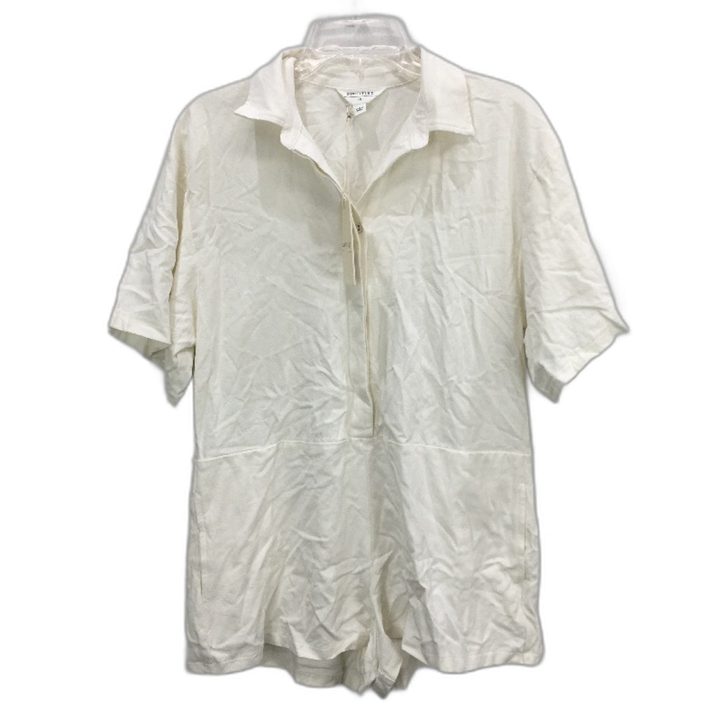 Subtitled White Linen Short Sleeve Button-Up 'Miles' Playsuit Ladies Size S NEW