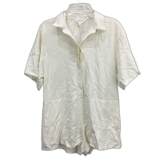 Subtitled White Linen Short Sleeve Button-Up 'Miles' Playsuit Ladies Size S NEW