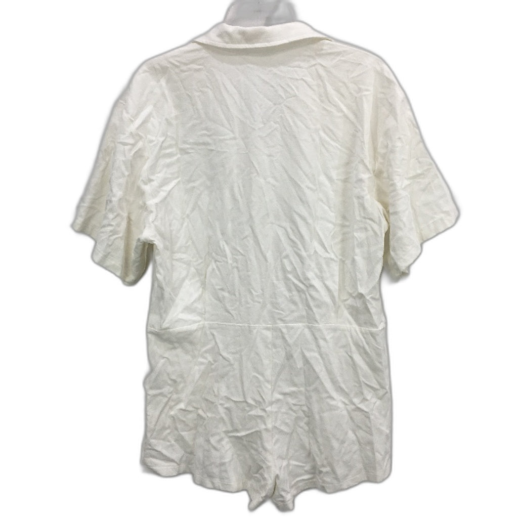 Subtitled White Linen Short Sleeve Button-Up 'Miles' Playsuit Ladies Size S NEW