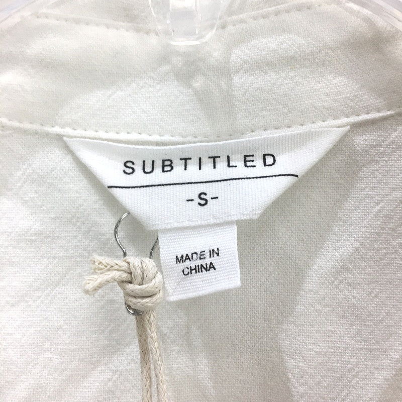 Subtitled White Linen Short Sleeve Button-Up 'Miles' Playsuit Ladies Size S NEW