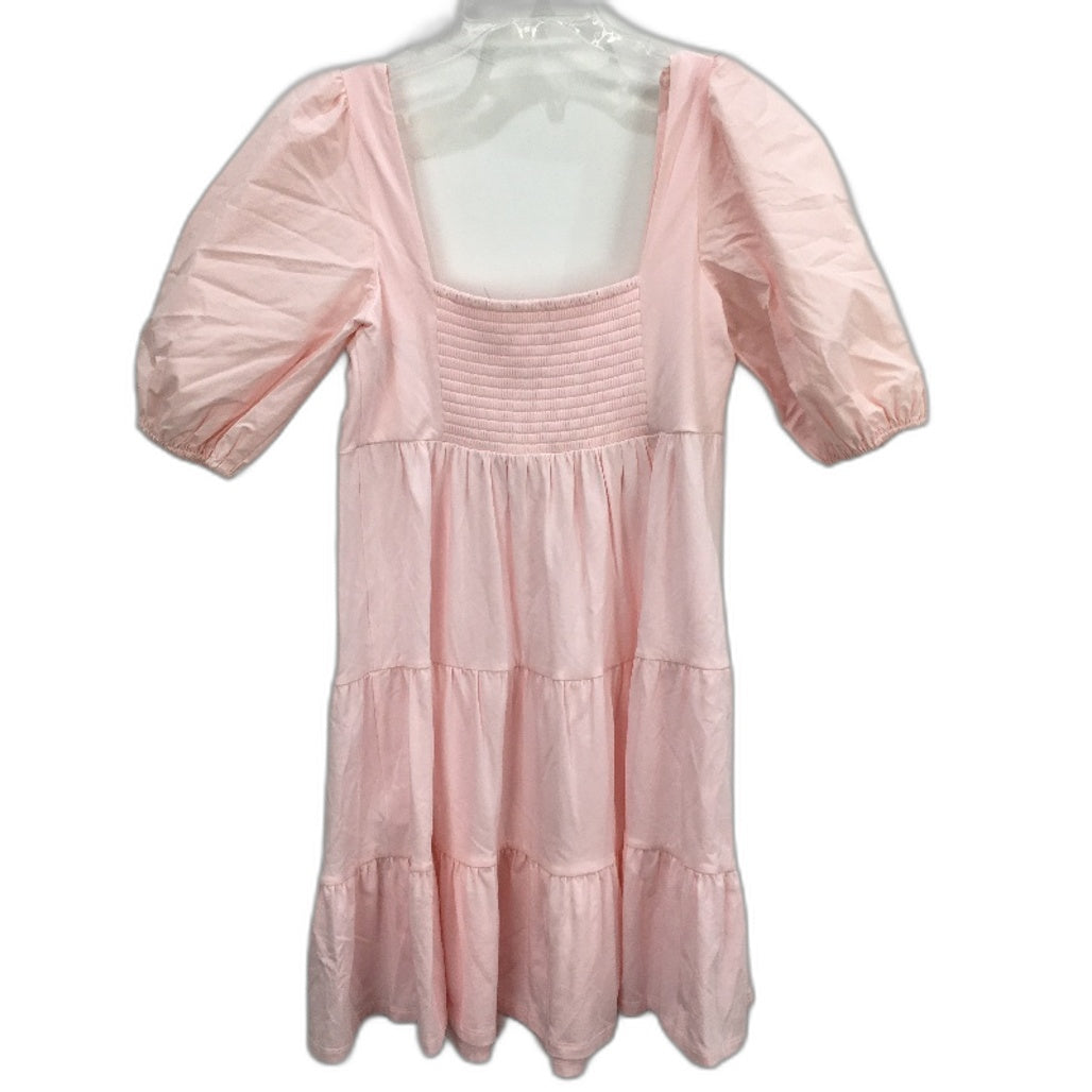 Forever New Pink Stretchy Short Puffy Sleeve Mini Dress Ladies Size AU 10 NEW