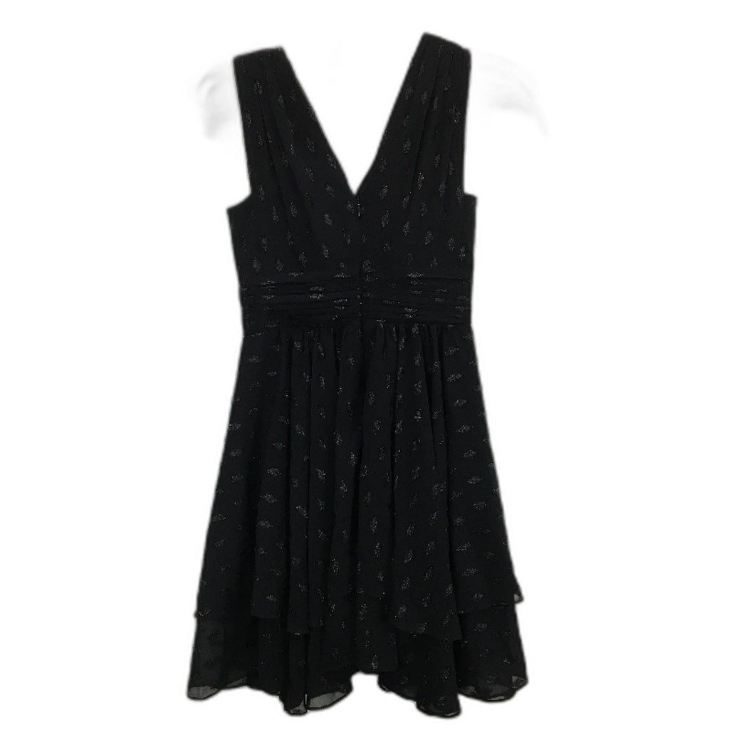 Forever New Black Patterned Flowy Mini Dress Ladies Size AU 4 NEW