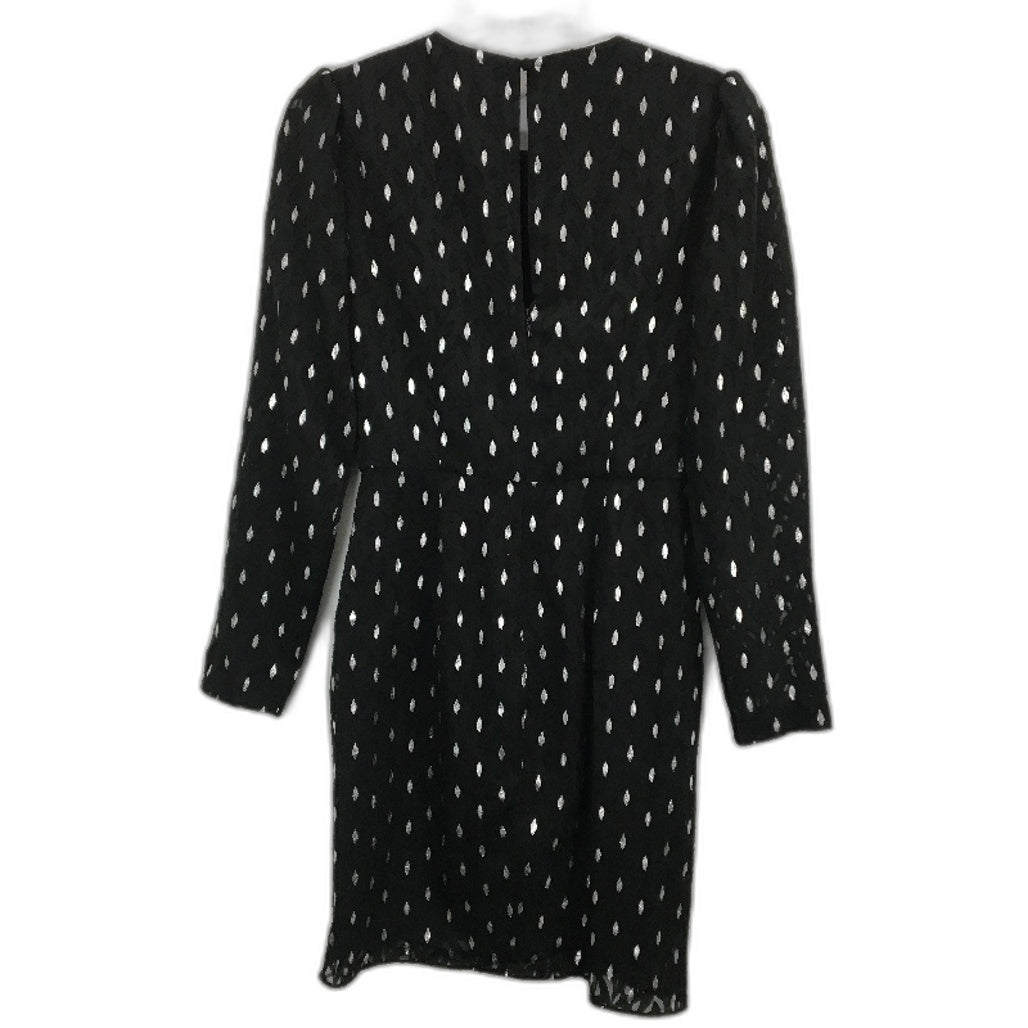 Forever New Black Patterned Long Sleeve Crossed Mini Dress Ladies Size AU 6 NEW
