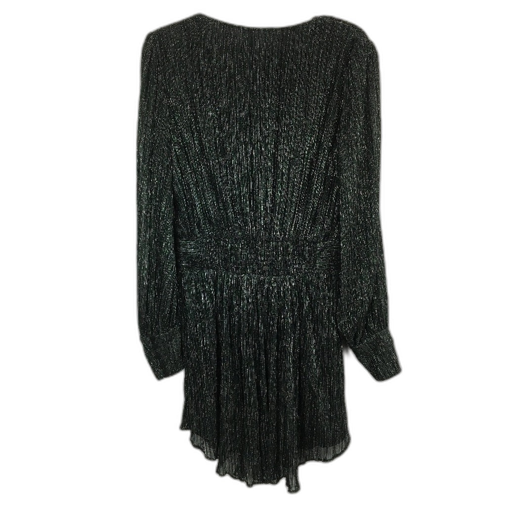 Forever New Black & Green Patterned Sparkly Long Sleeve Dress Ladies Size L NEW