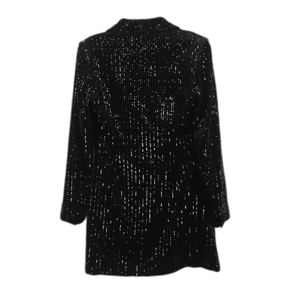 Forever New Black & Green Patterned Sparkly Long Sleeve Dress Ladies Size L NEW