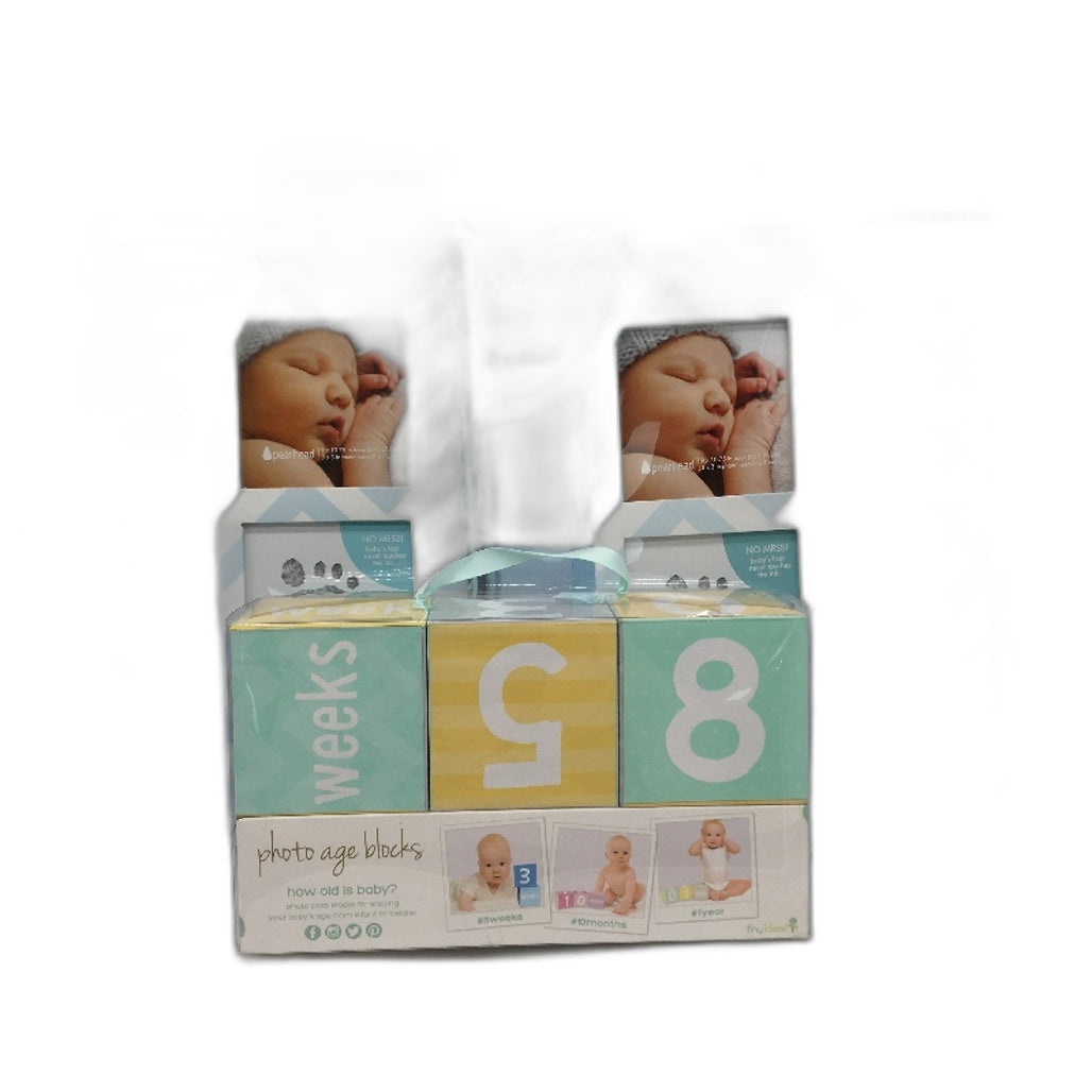 Pearhead & Tiny Ideas 2 Pack Baby Memory Book & Photo Prop Age Blocks NEW
