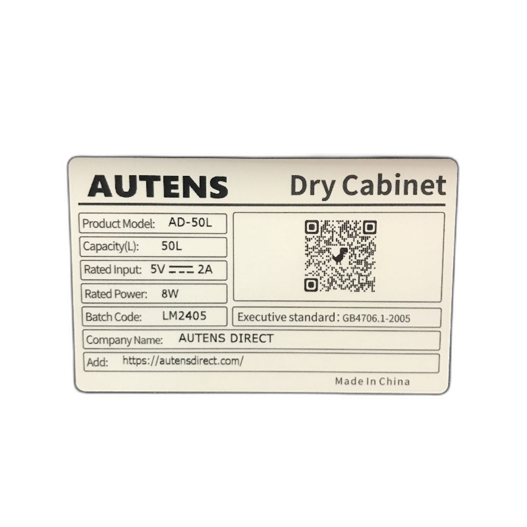 Autens Electronic Dry Cabinet LED Digital Display Series AD 50L 2 Shelves NEW