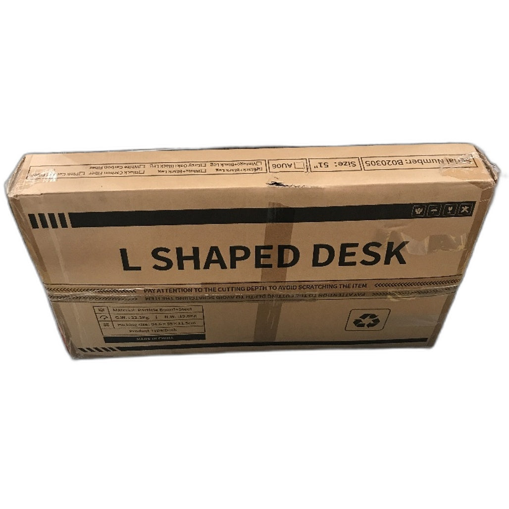 ODK L Shaped Computer Gaming Desk Monitor Surface Textured Black 51 Inch NEW