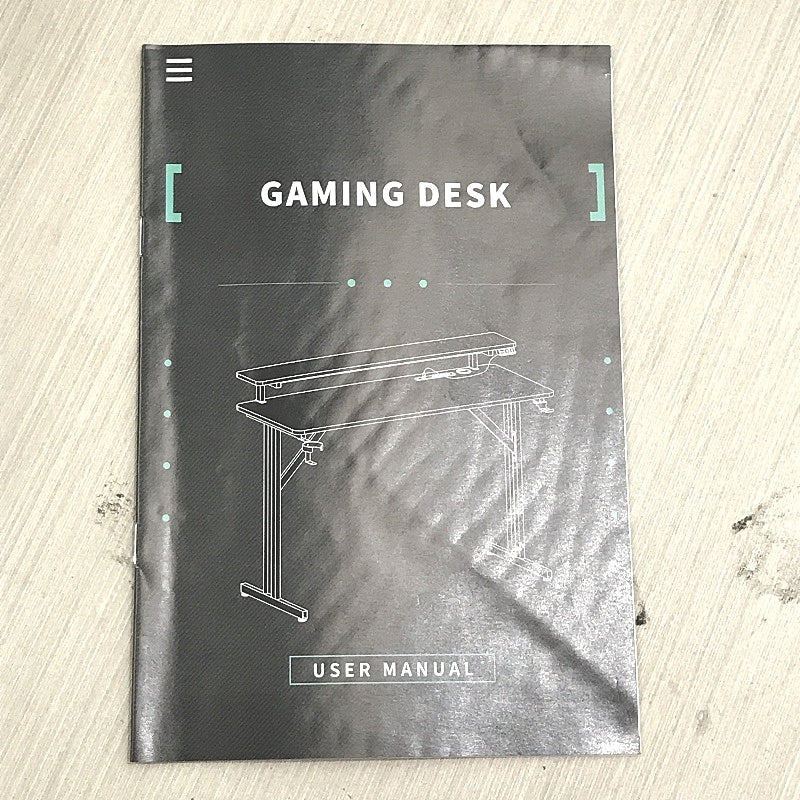 ODK Gaming Desk Power Outlets Monitor Shelf Headset Holder 39 Inch Black NEW