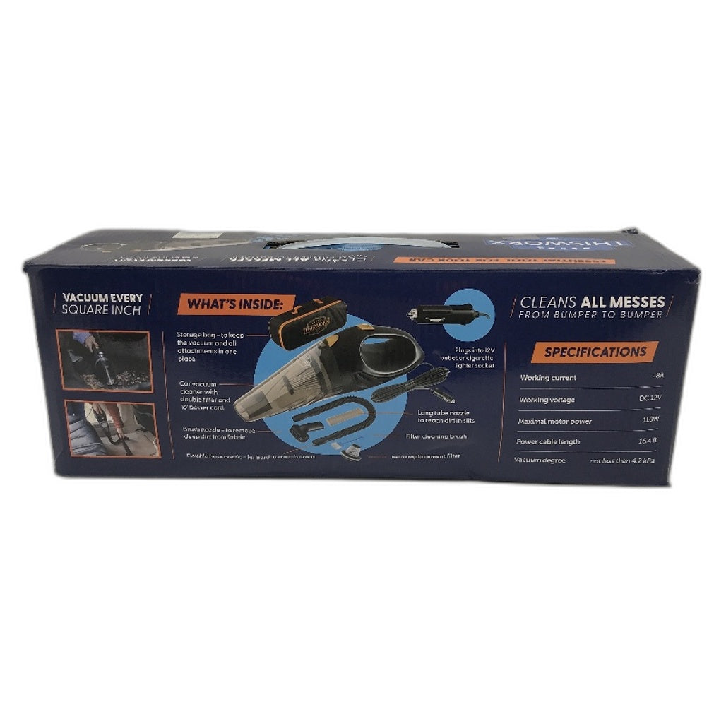 Thisworx Corded Car Vacuum Cleaner With Accessory Kit 8A DC 12V 110W NEW