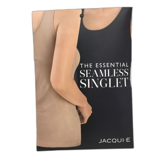 Jacqui E The Essential Seamless Layering Black Singlet Ladies Size Medium NEW
