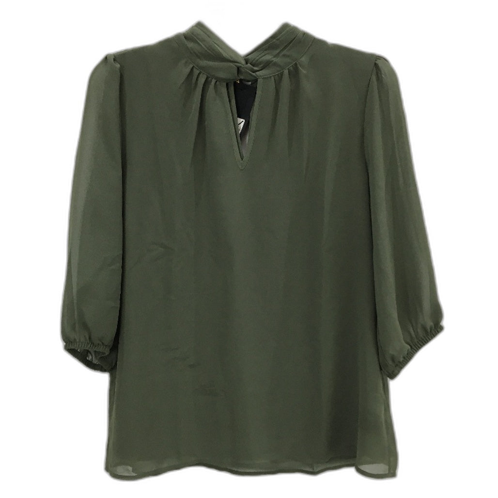 Portmans Ramy Sheer Longsleeve Kelp Green Blouse Ladies Size AU 10 NEW