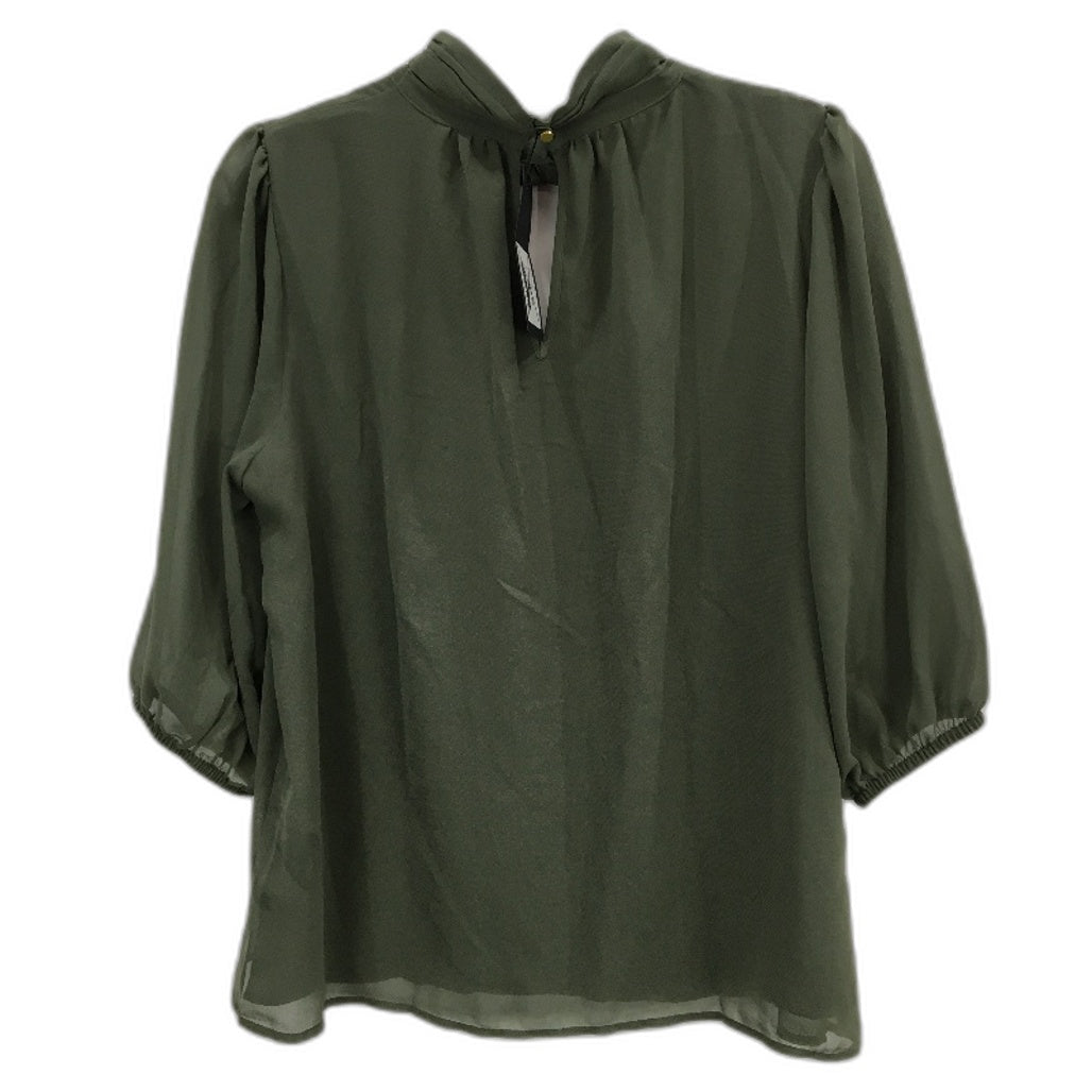 Portmans Ramy Sheer Longsleeve Kelp Green Blouse Ladies Size AU 10 NEW