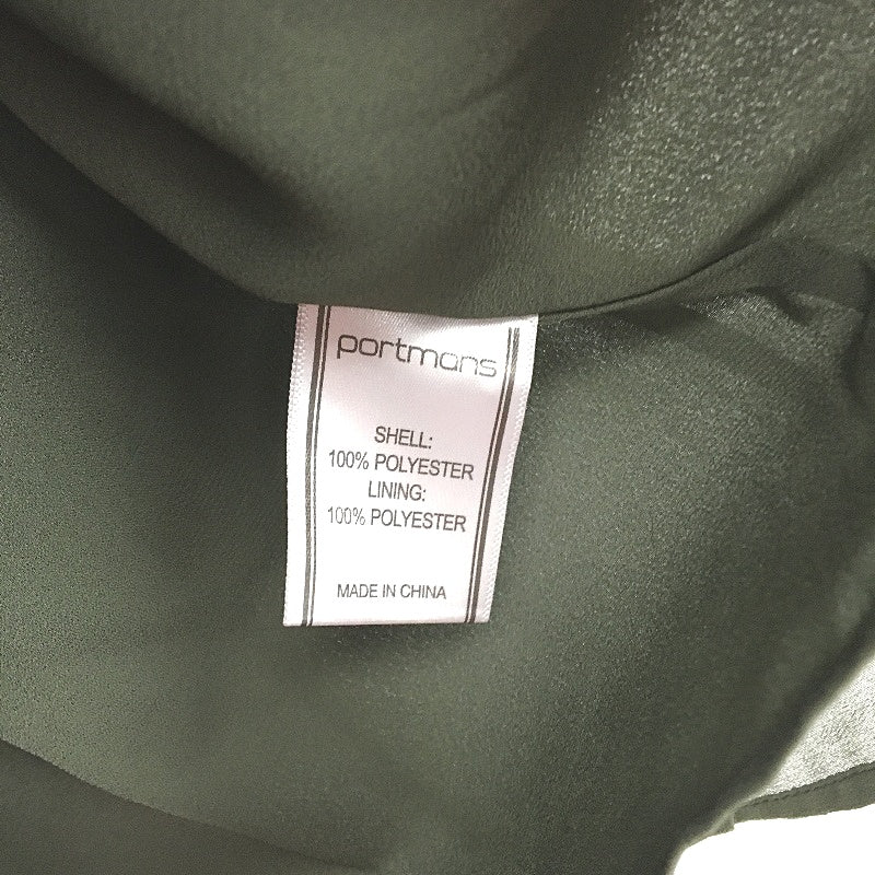 Portmans Ramy Sheer Longsleeve Kelp Green Blouse Ladies Size AU 10 NEW