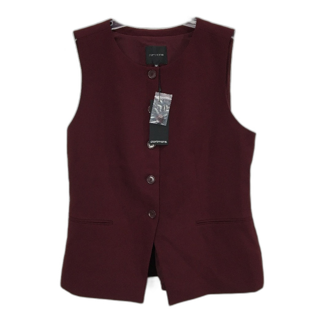 Portmans Wildest Dreams Longline Shiraz Red Vest Ladies Size AU 14 NEW