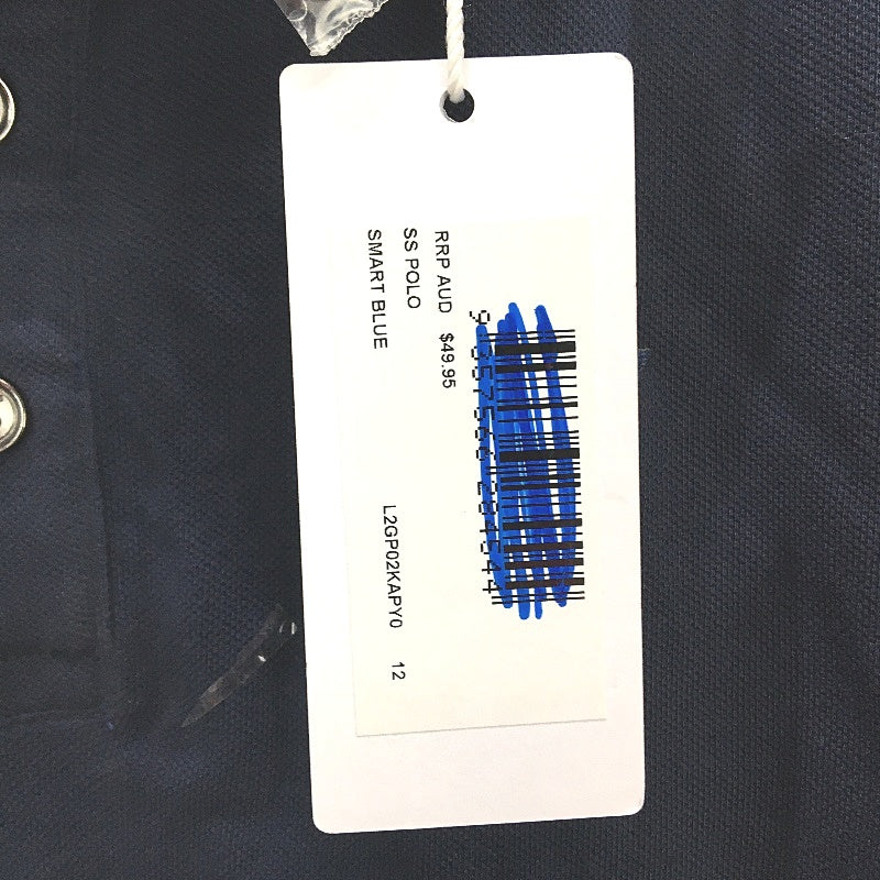 GUESS Eco Logo Navy Blue Cotton Polo Shirt Boys Size AU 12 NEW