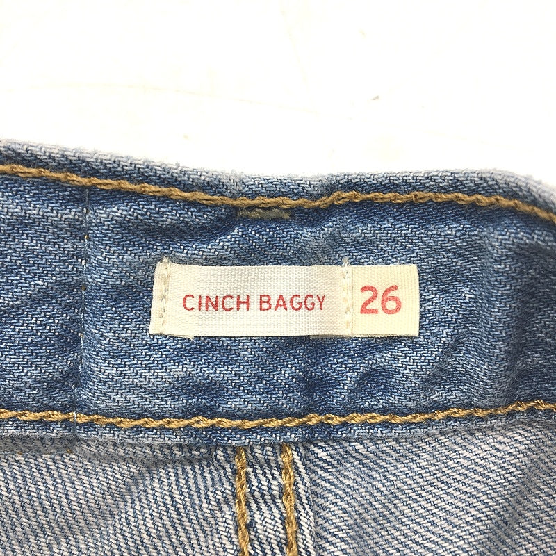 Levi's Cinch Baggy Wide Straight Leg Blue Cotton Jeans Ladies Size W26 L31 NEW