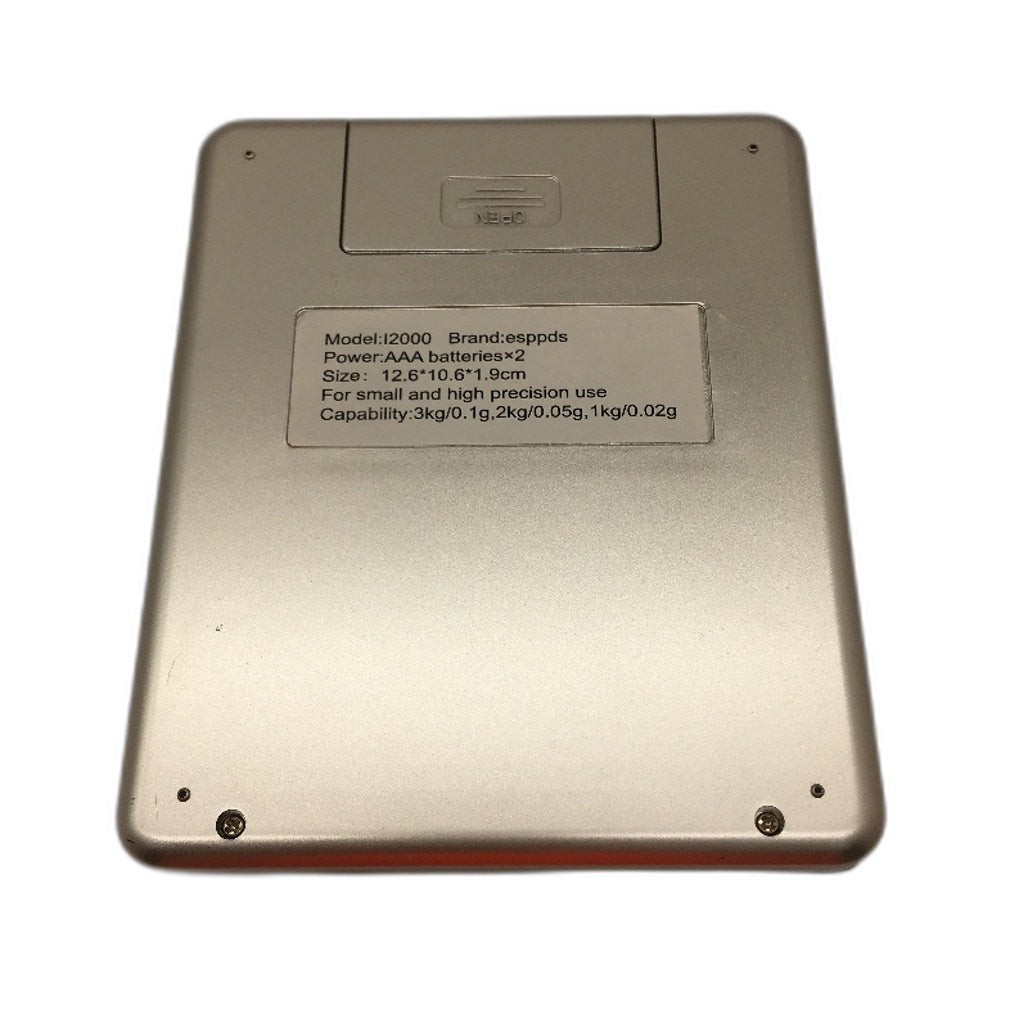 esppds Digital Battery Operated Silver Portable Kitchen Scales