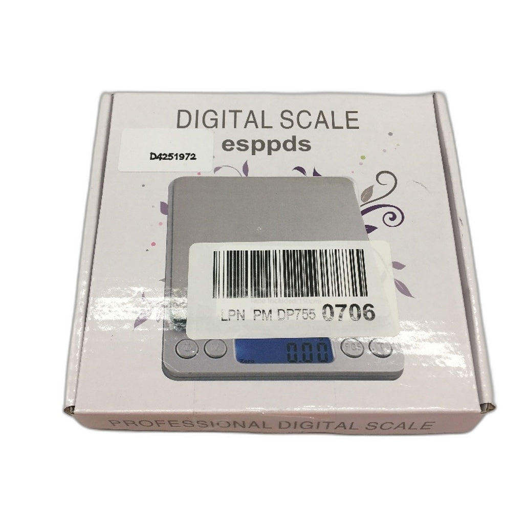 esppds Digital Battery Operated Silver Portable Kitchen Scales