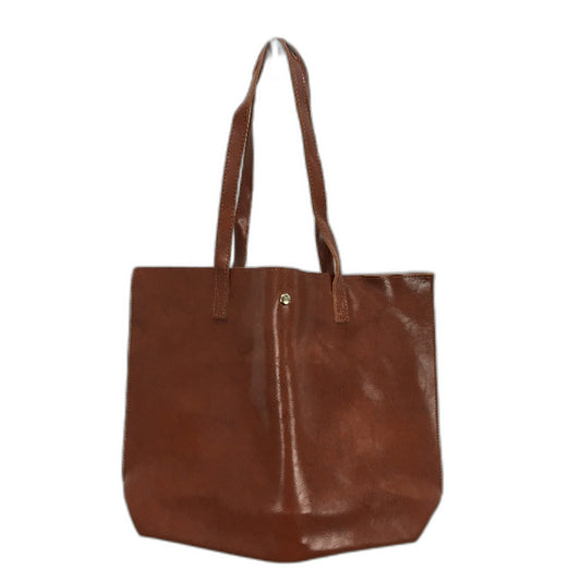 Dreubea Brown Soft Faux Leather Tote Tassel Handbag Shoulder Bag Womens NEW
