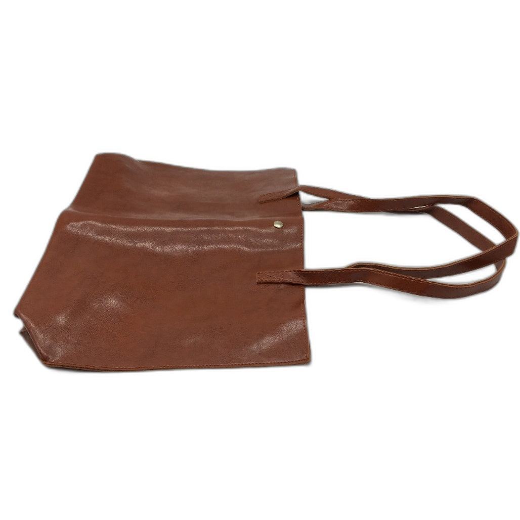 Dreubea Brown Soft Faux Leather Tote Tassel Handbag Shoulder Bag Womens NEW