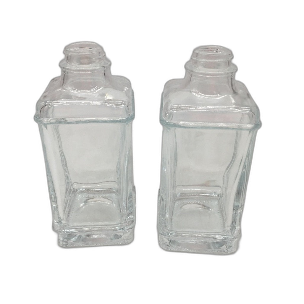 GLADPURE 2 Pack Thick Glass Soap Dispenser 18Oz With Stainless Steel Pump