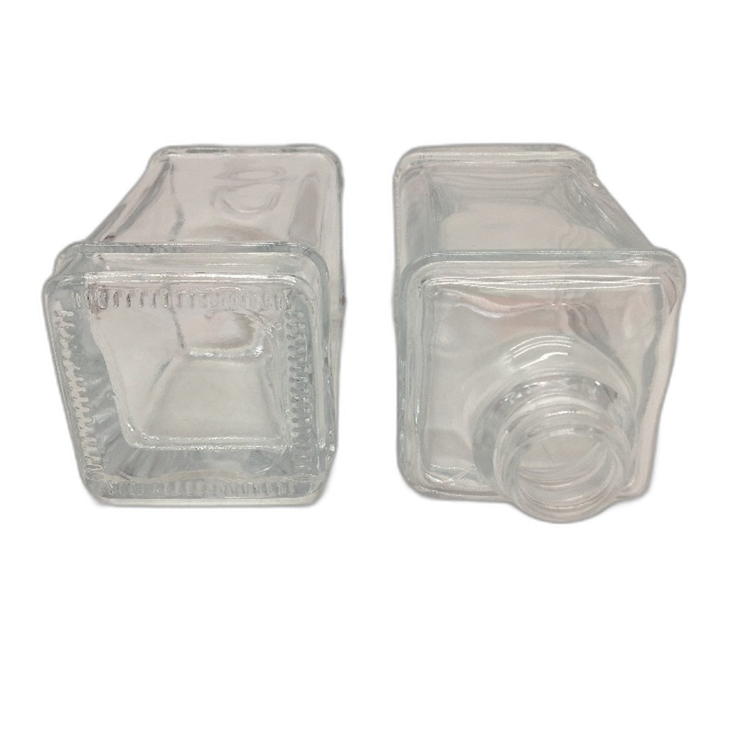 GLADPURE 2 Pack Thick Glass Soap Dispenser 18Oz With Stainless Steel Pump
