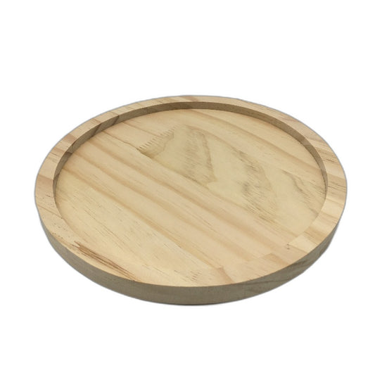 Wood Round Clip On Sofa Side Arm Rest Snack Tray Food Drink Phone Holder Plate